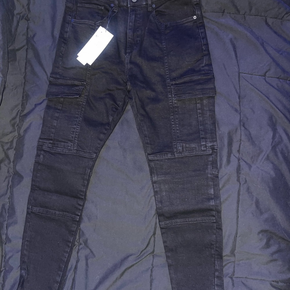 Men's Black Cargo Jeans